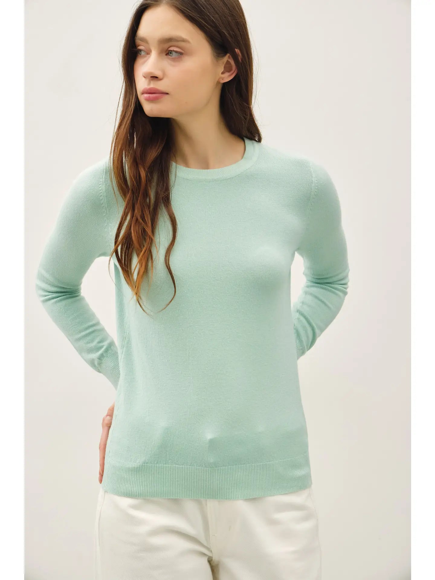 Minty Morning Sweater-Mint