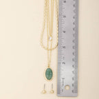 Layered Semi Precious Stone Pendant Necklace Set