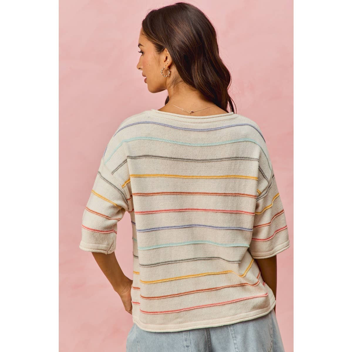 Over the Rainbow Striped Sweater (S-XL)