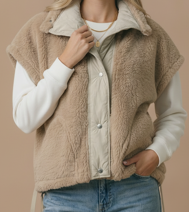 Covered in Sherpa Short Sleeve Vest
