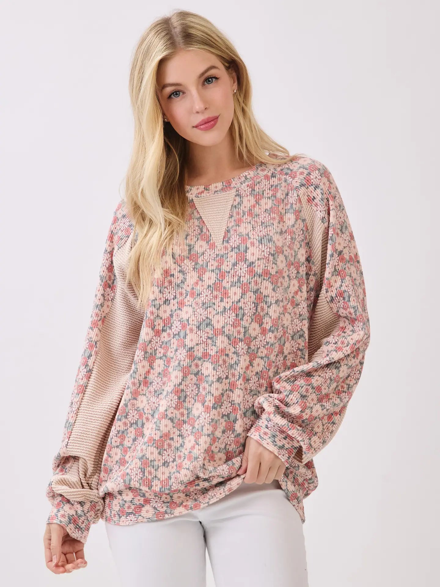 Blush Breeze Floral Top (S-XL)
