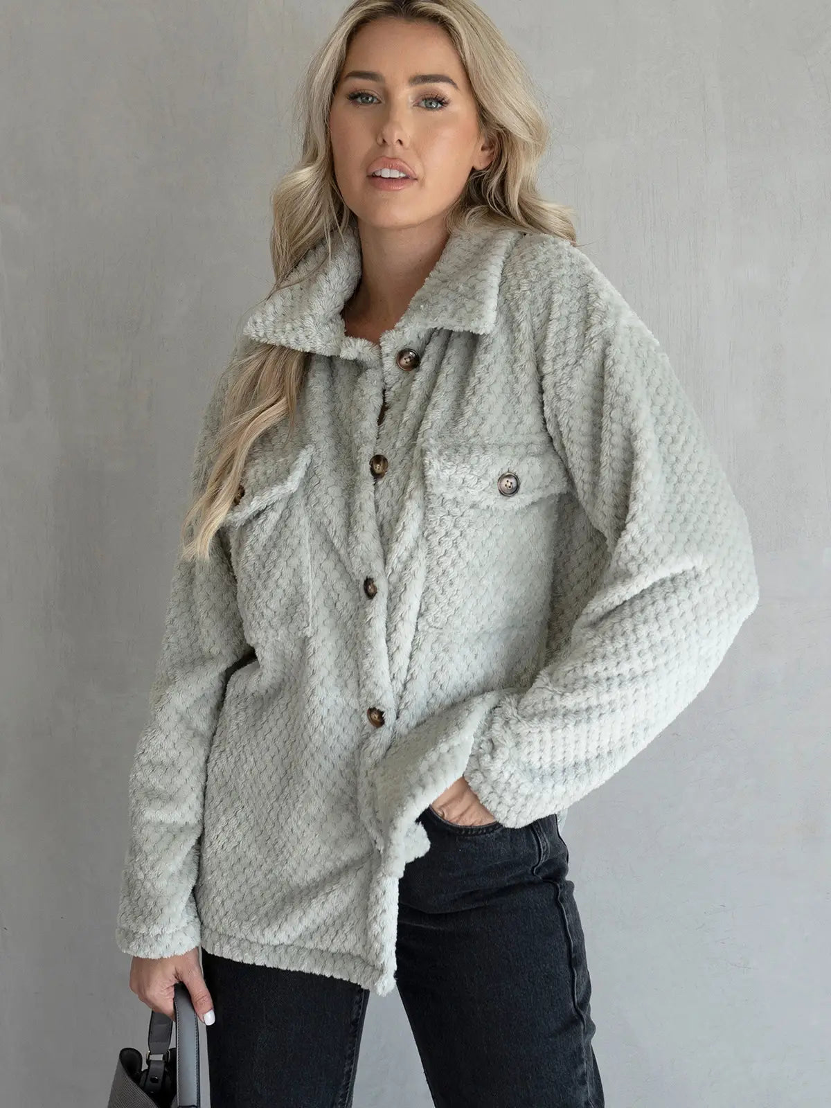 Mitsy Textured Fleece Shacket