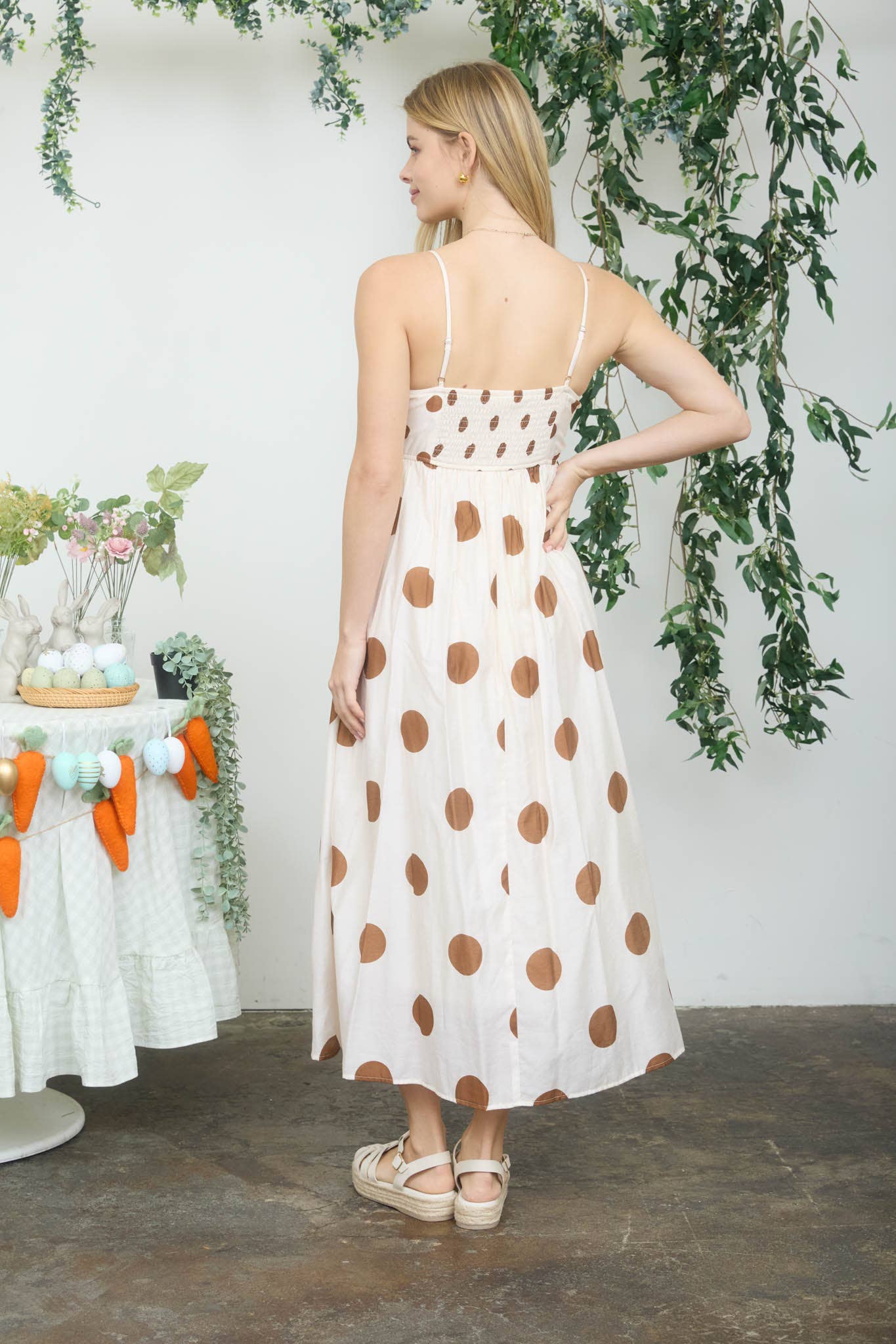The Darling Dot Dress-Brown