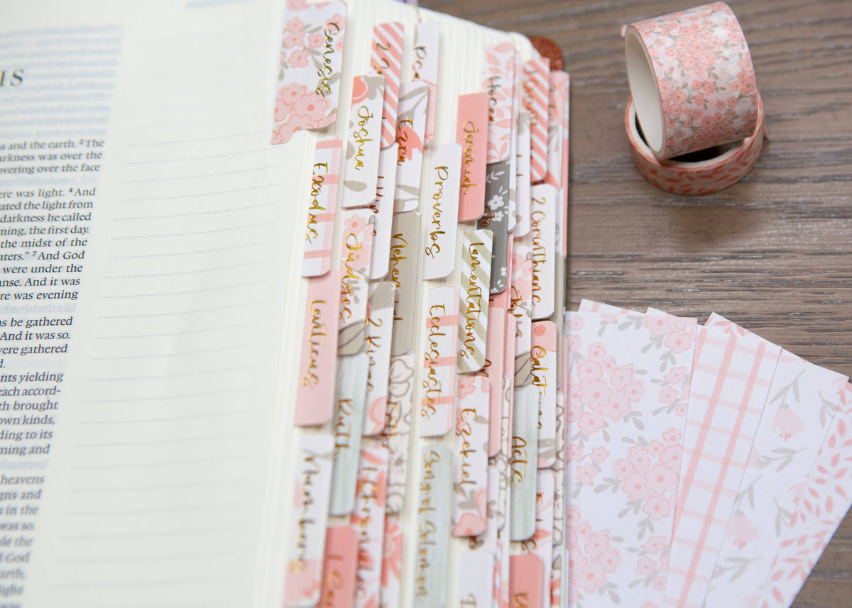 Pretty Peach Bible Book Tabs