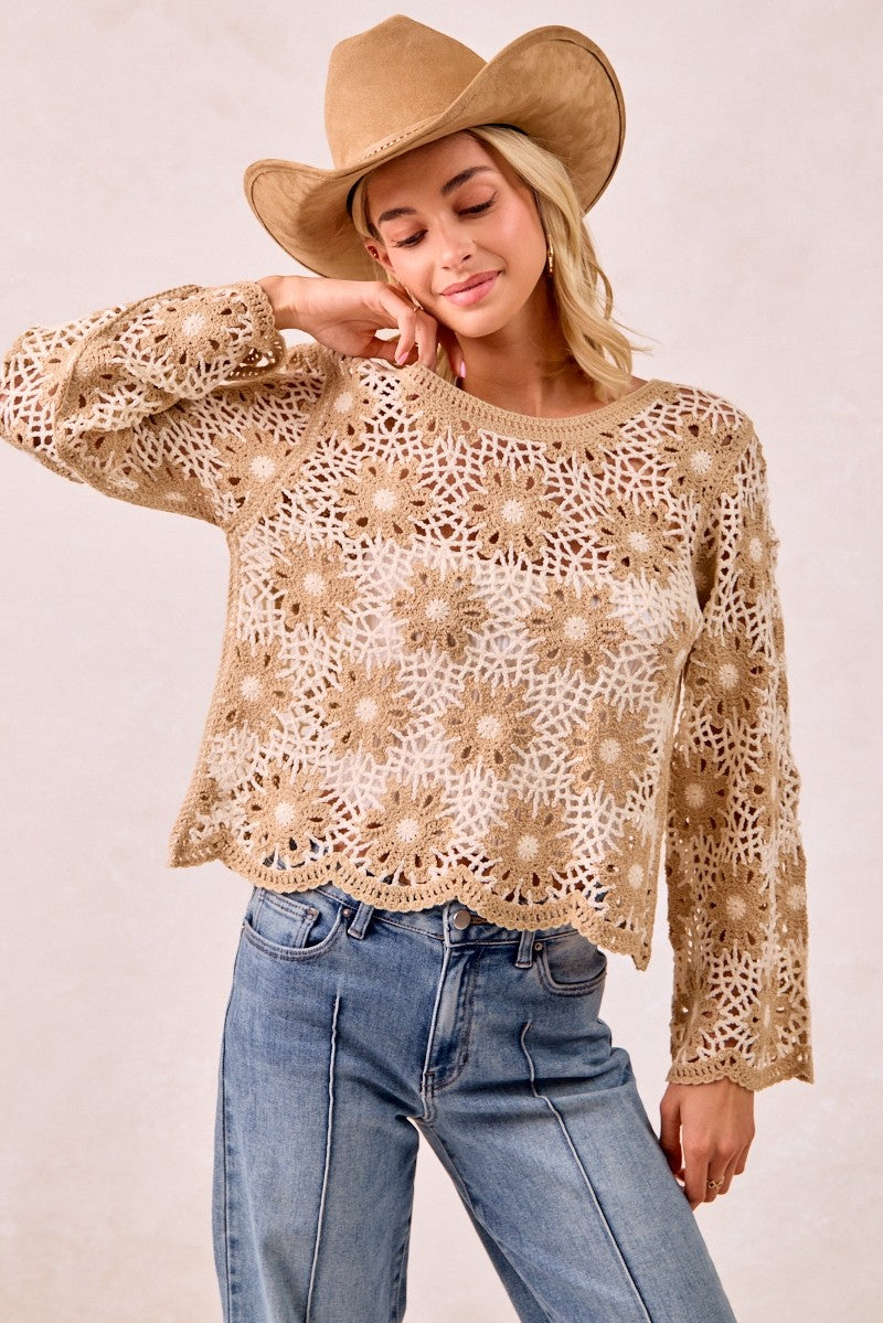 Maple Blossom Crochet Top (S-XL)