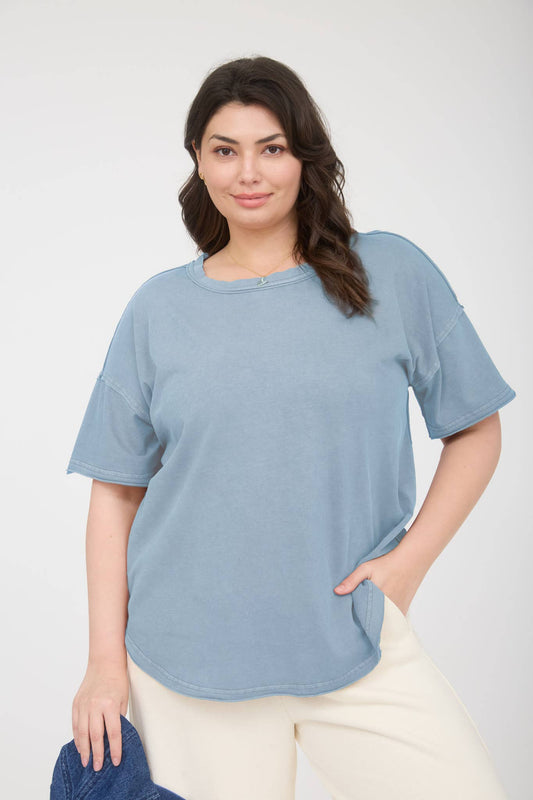 Calm Waters Short Sleeve Knit Top (S-3X)