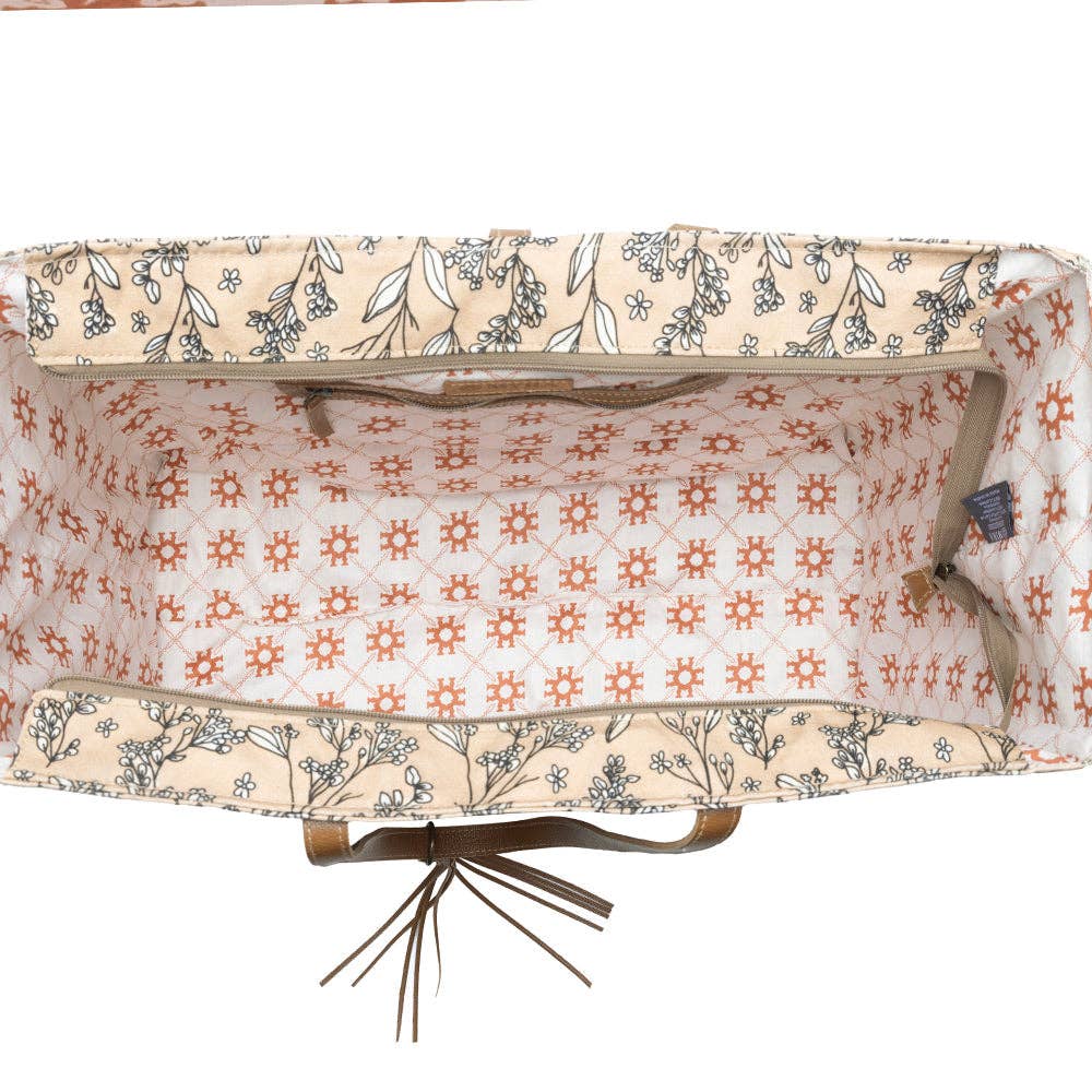 Brookside Cotton & Leather Weekender Bag