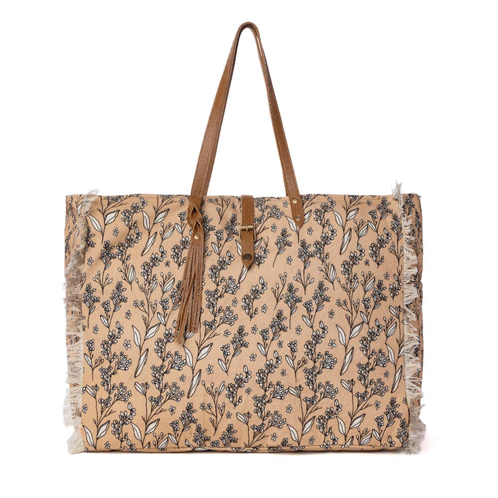 Brookside Cotton & Leather Weekender Bag
