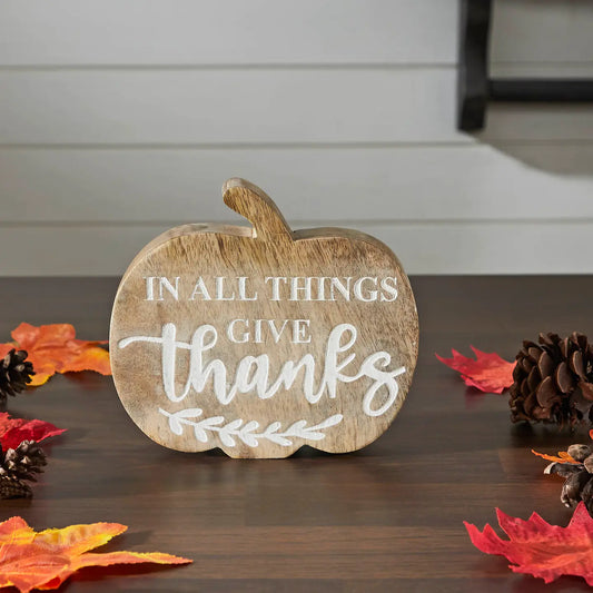 Give Thanks Wood Table Decor