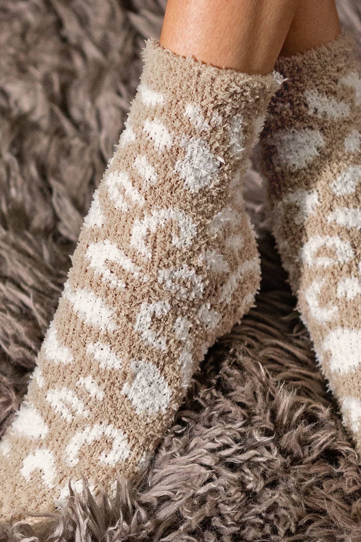 Leopard Cozy Chenille Socks (several colors)