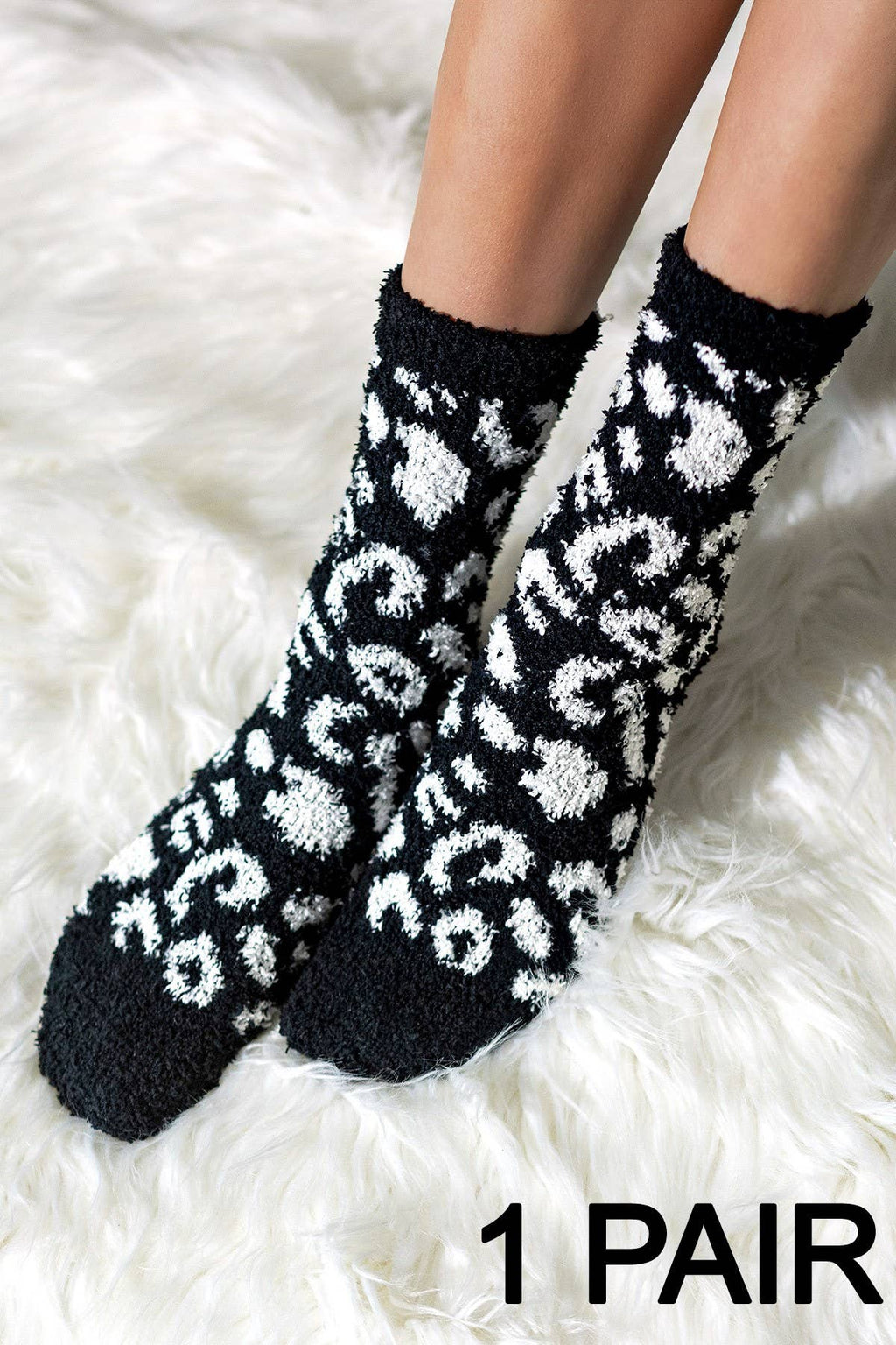 Leopard Cozy Chenille Socks (several colors)
