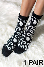 Leopard Cozy Chenille Socks (several colors)