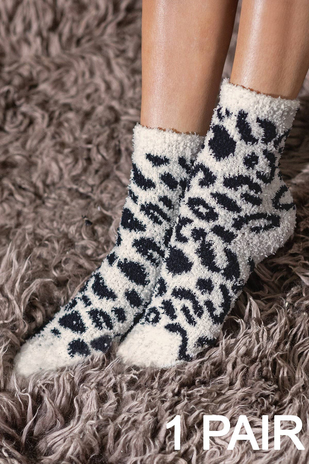 Leopard Cozy Chenille Socks (several colors)