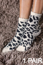 Leopard Cozy Chenille Socks (several colors)