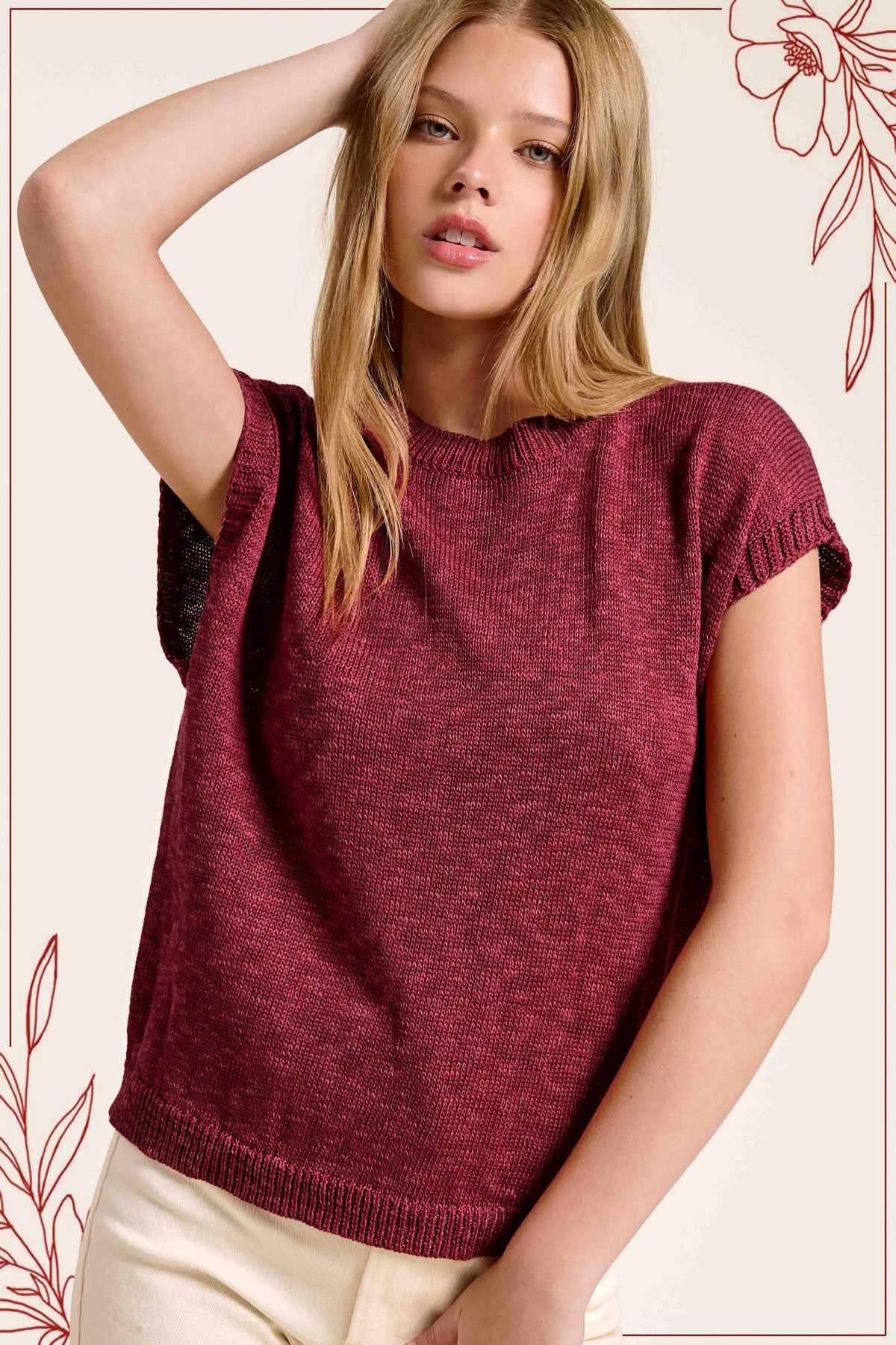 Sassy in Sangria Mock Neck Top