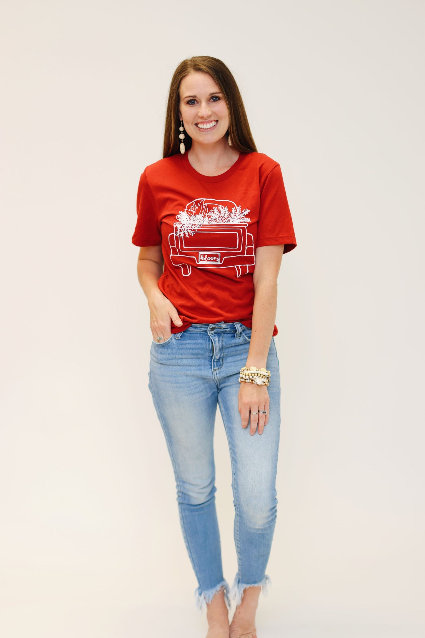 Bloom Truck Graphic Tee-Red