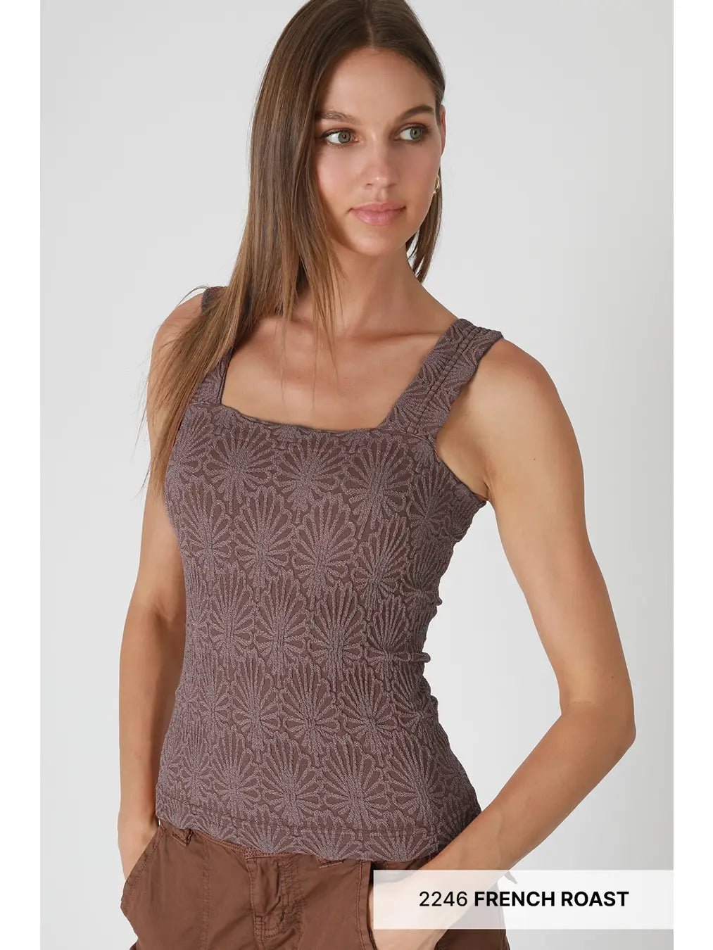 Textured Blooms Square Tank (6 colors)