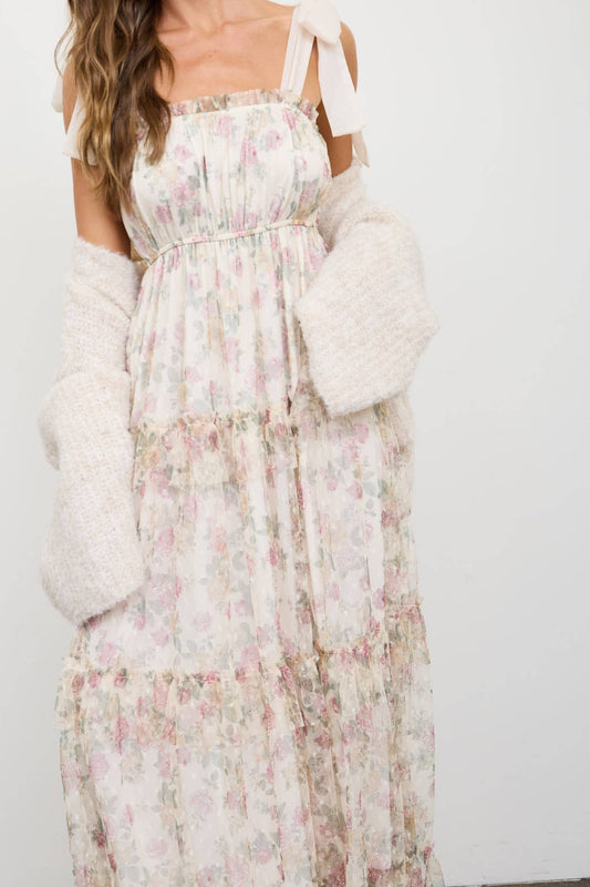 The English Garden Dress-Ivory Multi