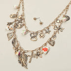 Mixed Charm Layered Chain Necklace Set
