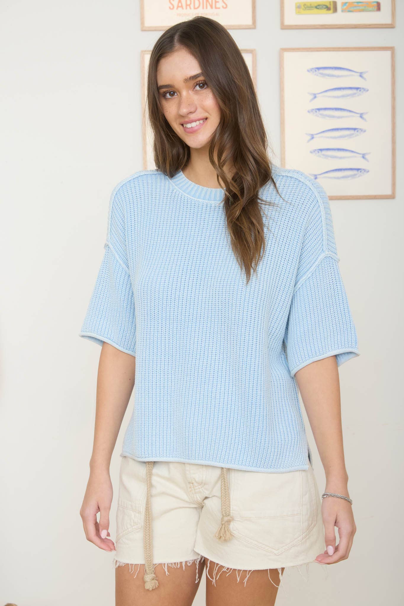 The Airy Blue Knit Top