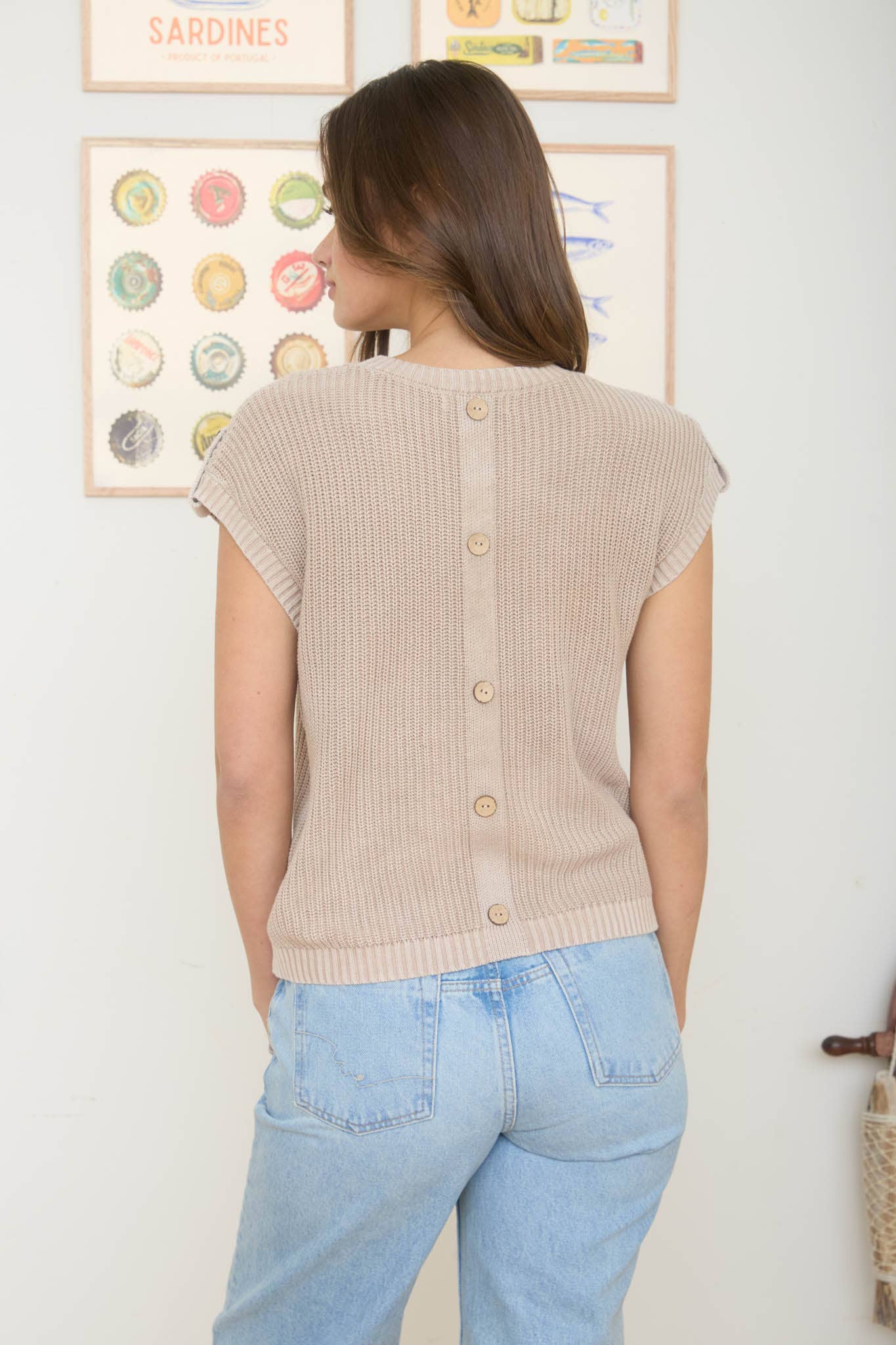 The Main Character Acid Wash Knit Top-Khaki
