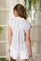 Ivory Tide Button Up Blouse (S-3X)