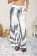 Call Me Stripey Elastic Wide Leg Pants