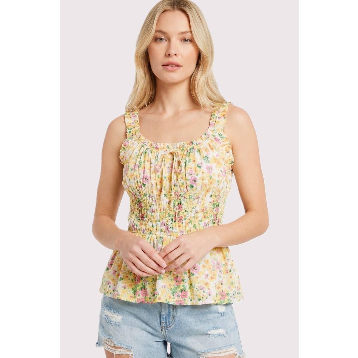 The Soft Sunrise Floral Tank (S-XL)