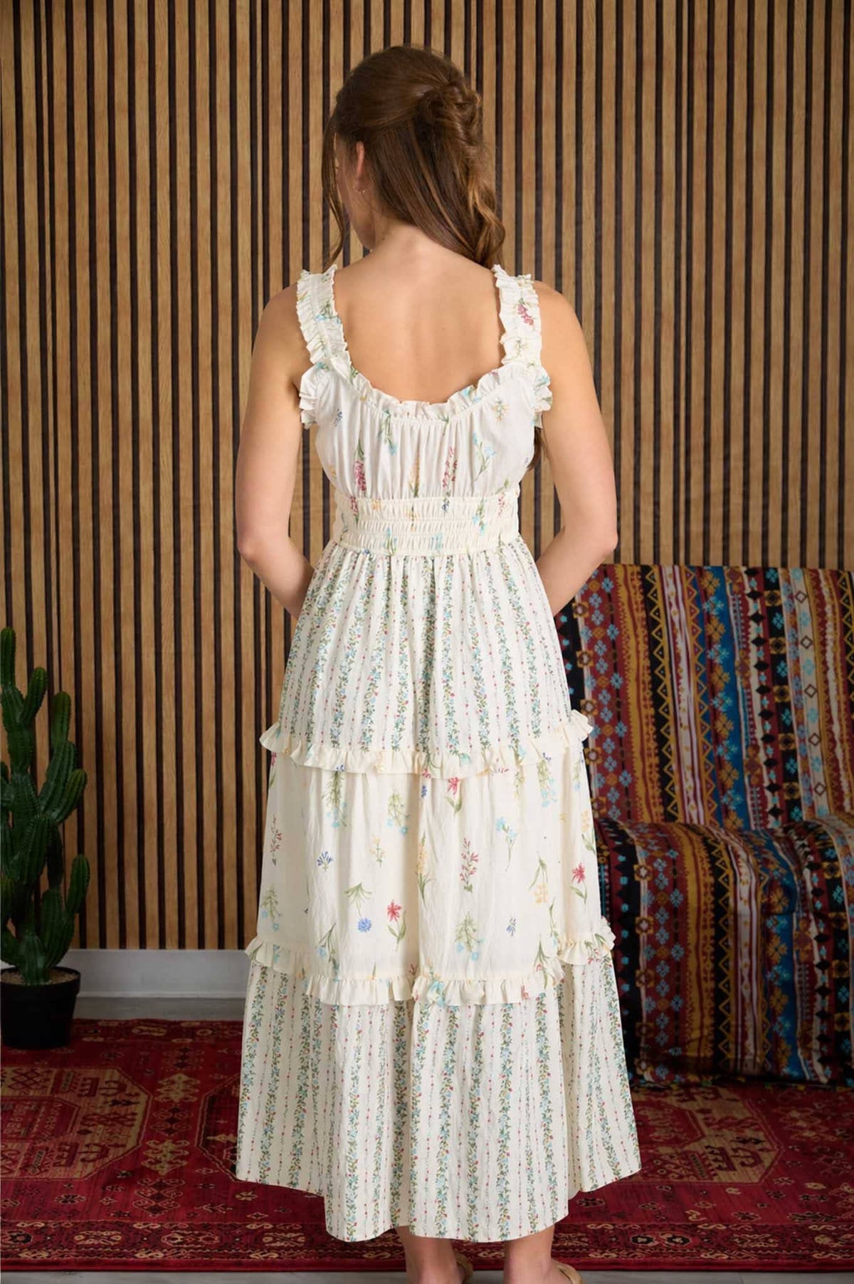 Meadow Mix Floral Tiered Midi Dress