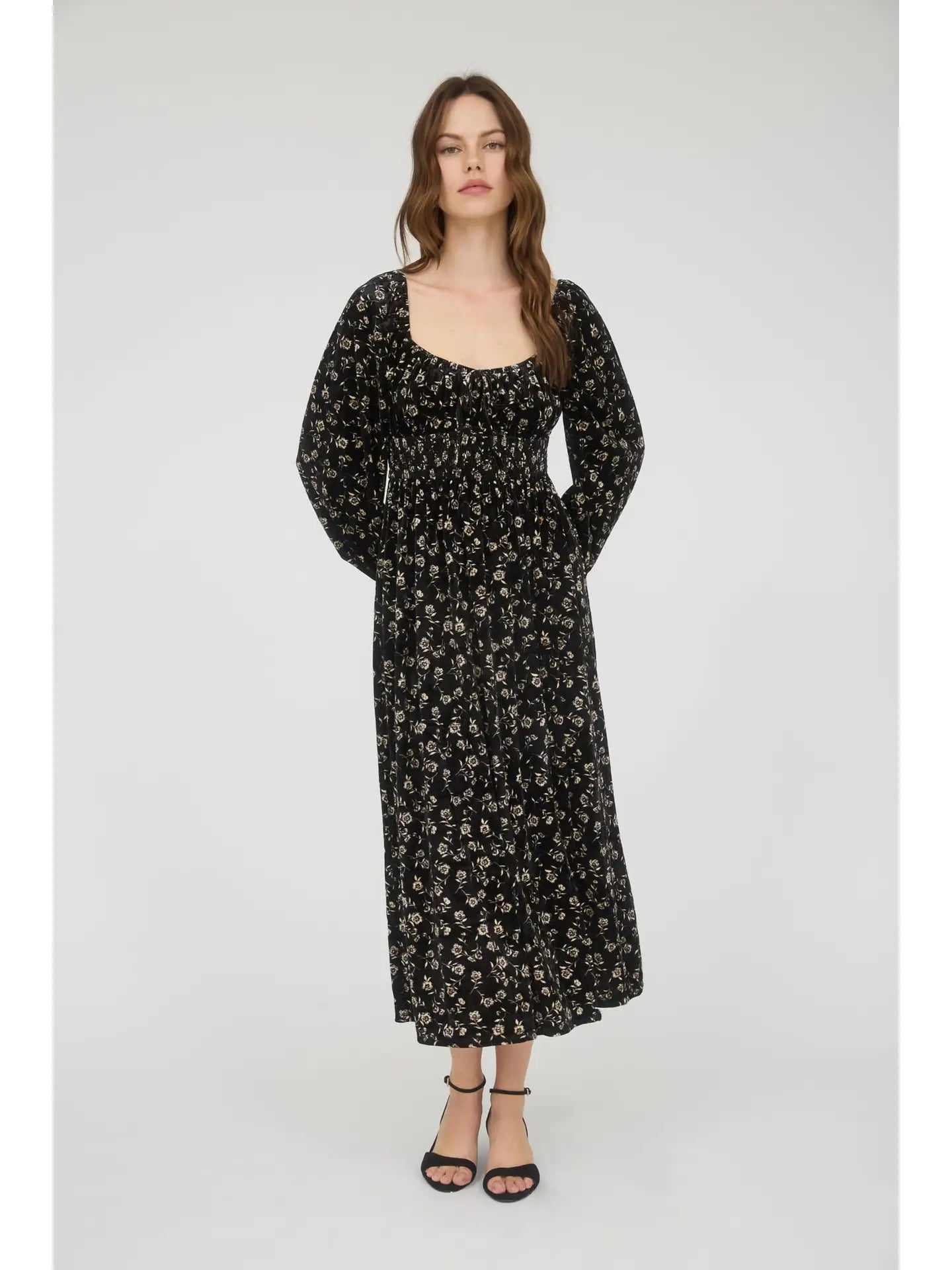 Embrace the Fall Midi Dress-Black