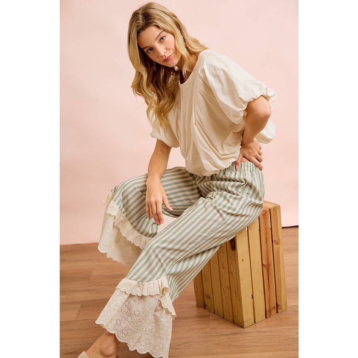 Can You Even Cuteness Striped Pants (S-Xl)
