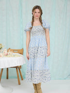 Whispers of Spring Midi Dress-Blue