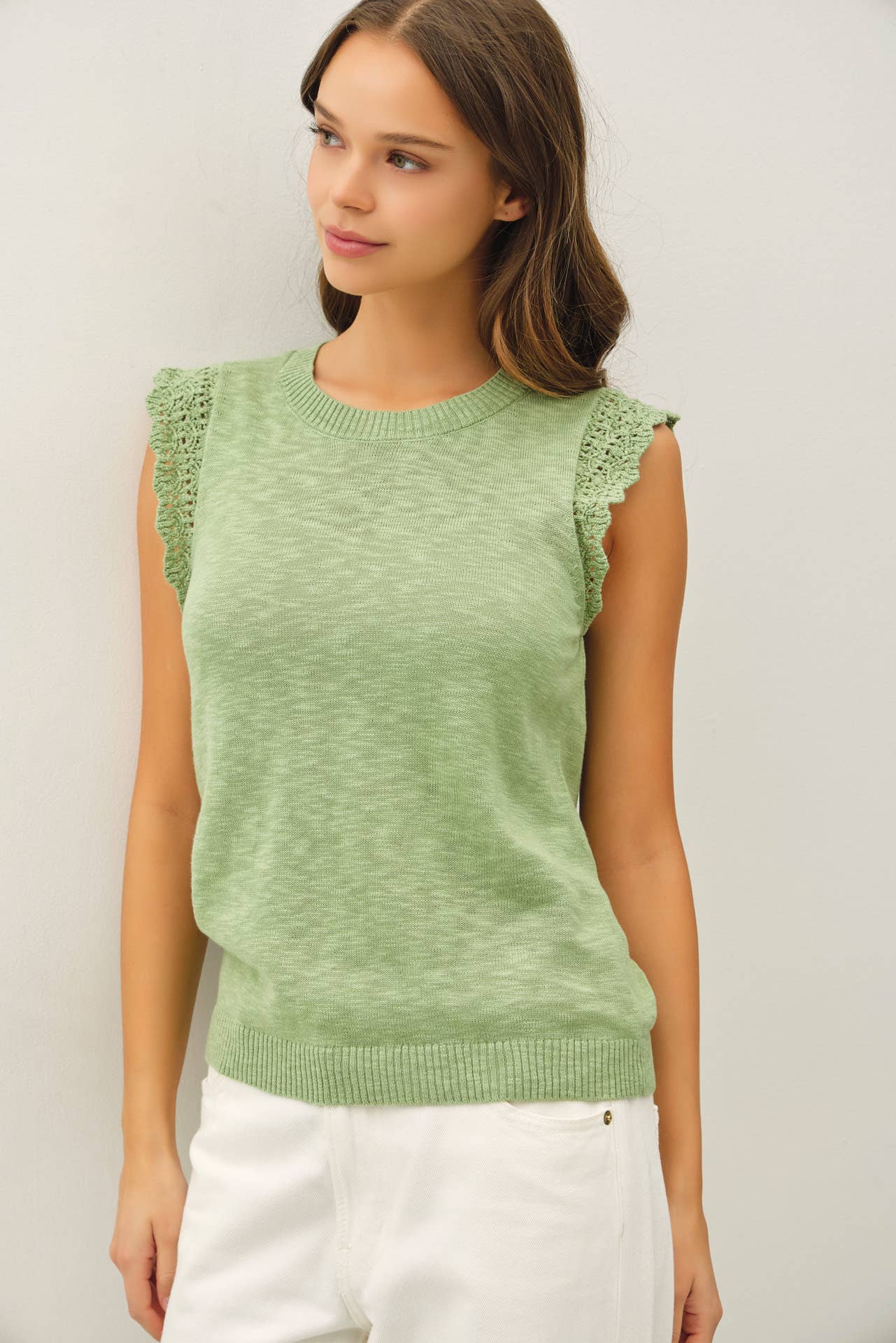 Applemint Capped Sleeve Top