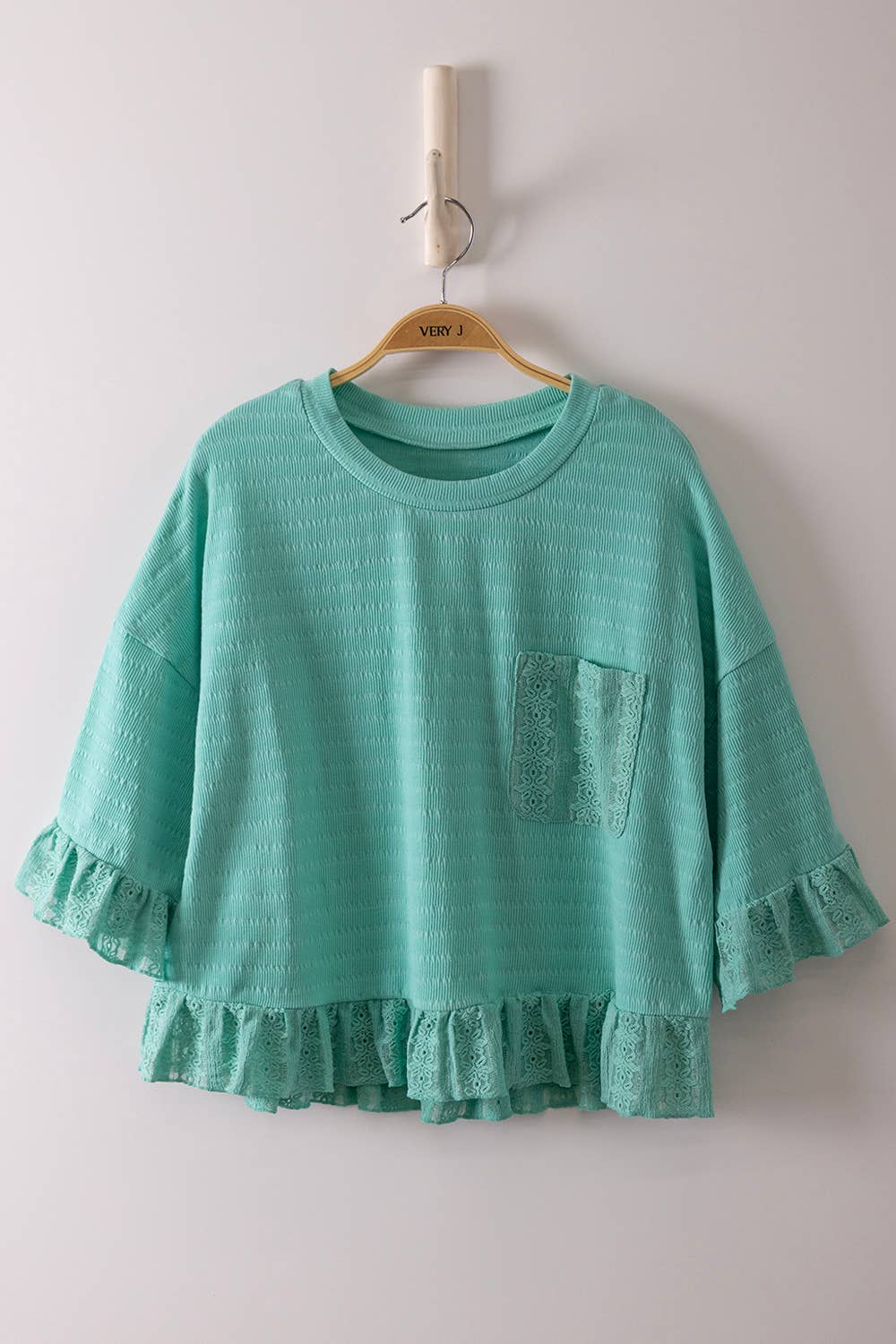 Endless Summer Half Sleeve Knit Top-Seafoam