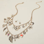 Mixed Charm Layered Chain Necklace Set