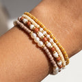 Pearl Accent Seed Bead Stretch Bracelet Set