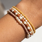 Pearl Accent Seed Bead Stretch Bracelet Set