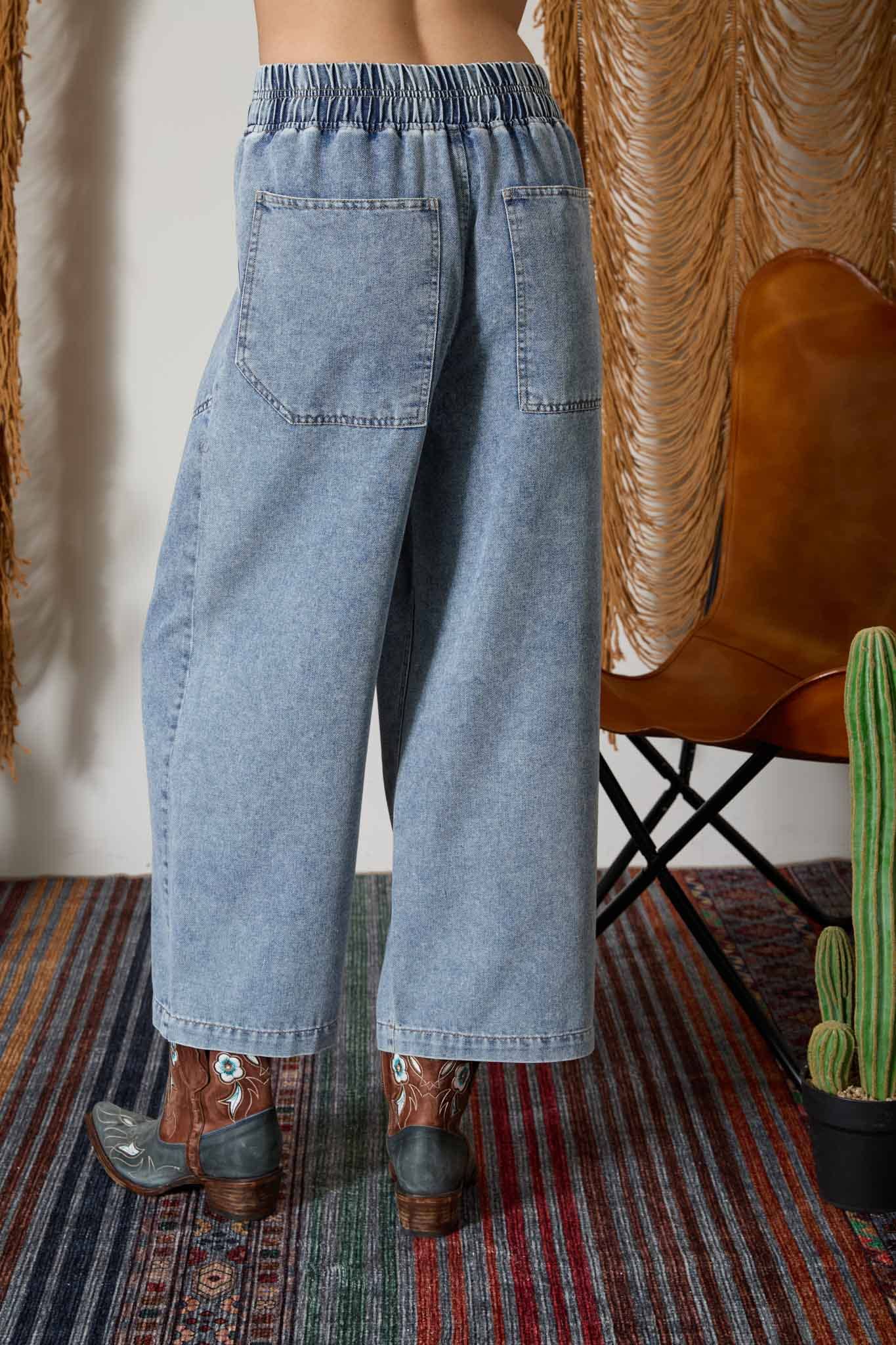 Rooted in Denim Wide Leg Drawstring Pant