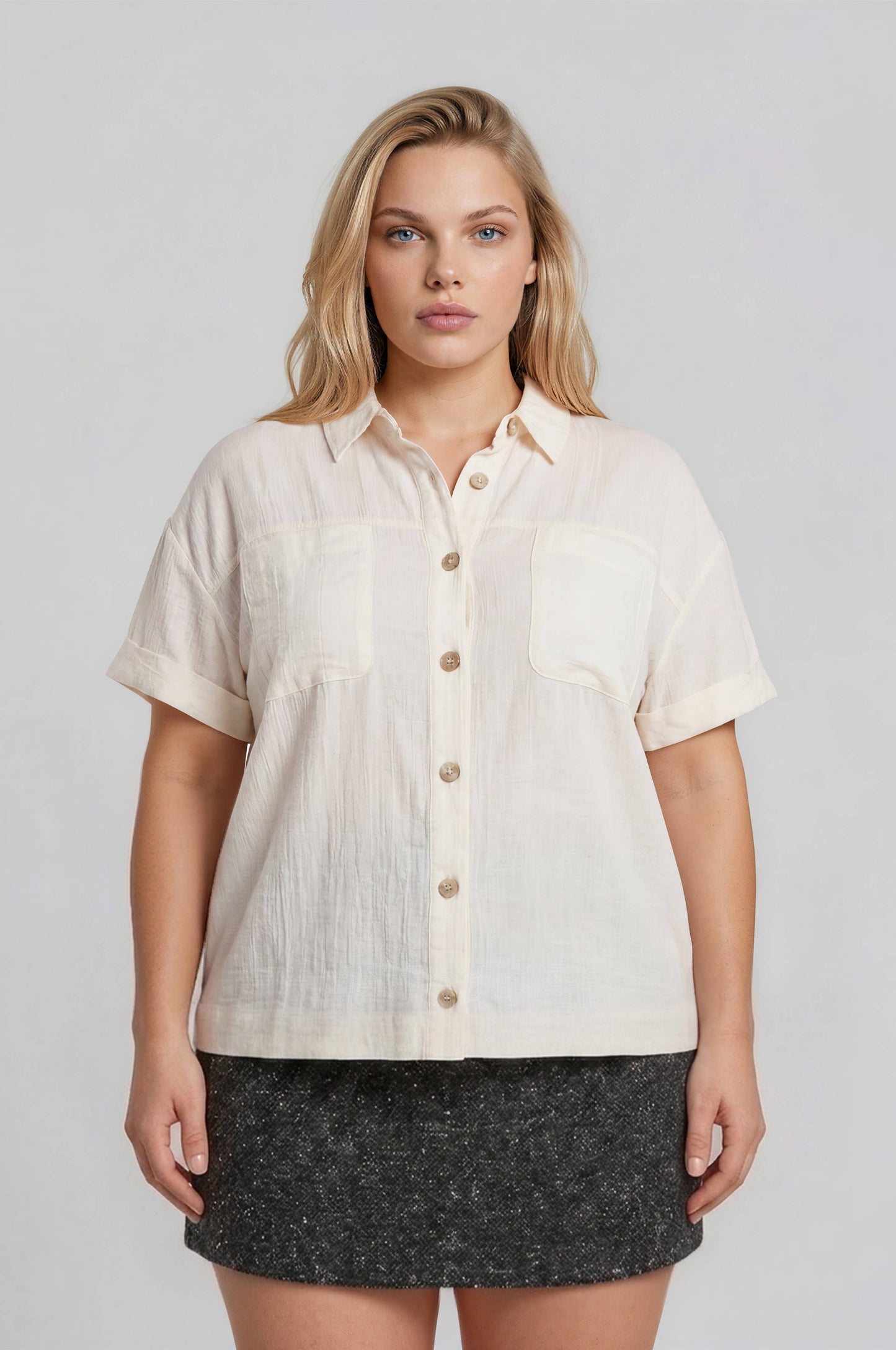 Easy Does it Collared Button Up (S-3X)