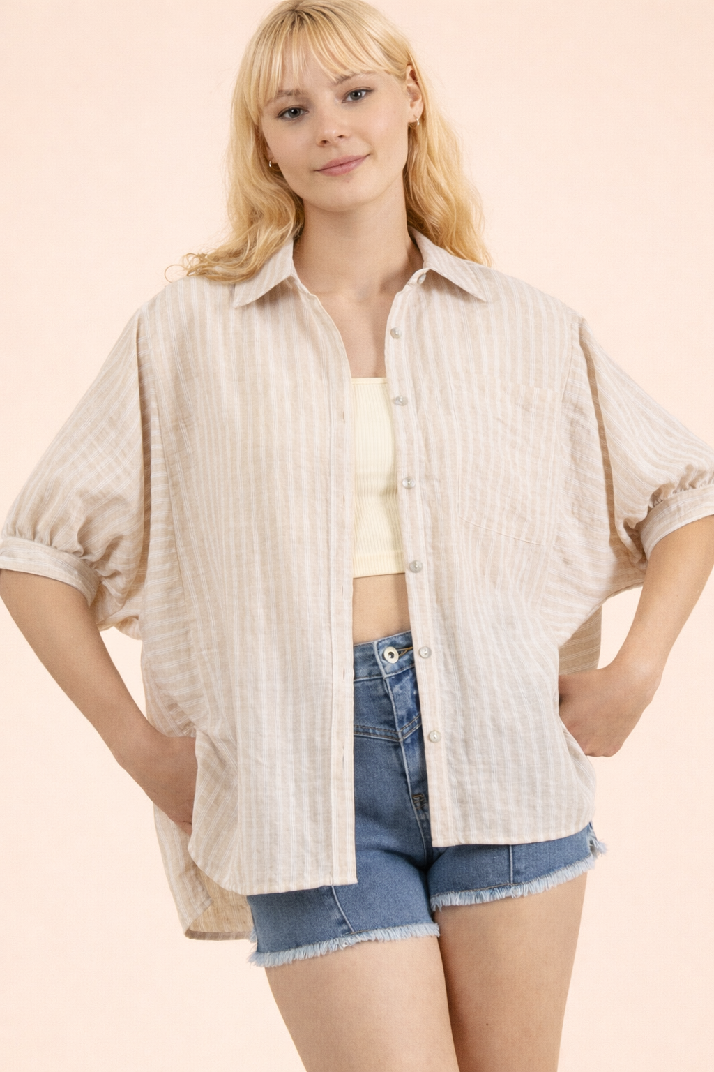 Call Me Neutral Striped Top