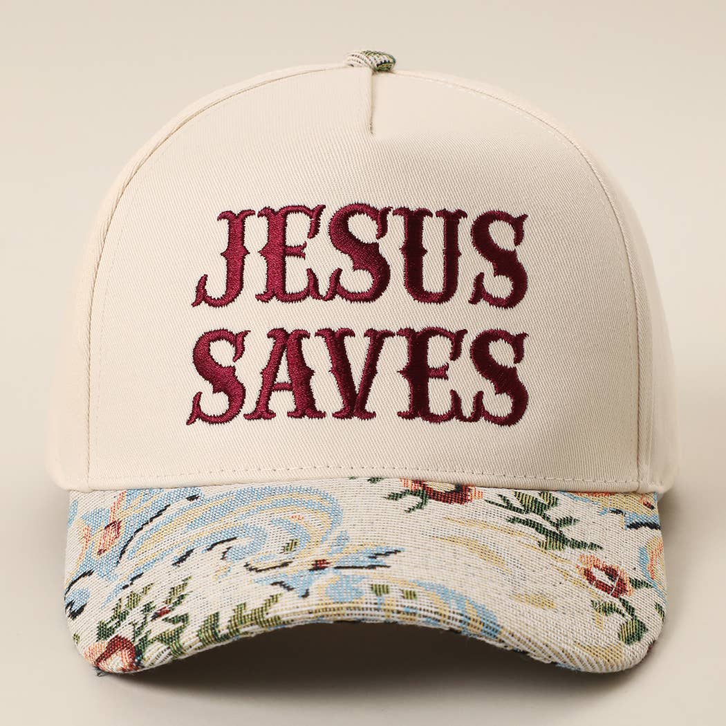 JESUS SAVES Tapestry Trucker Hat (several colors)