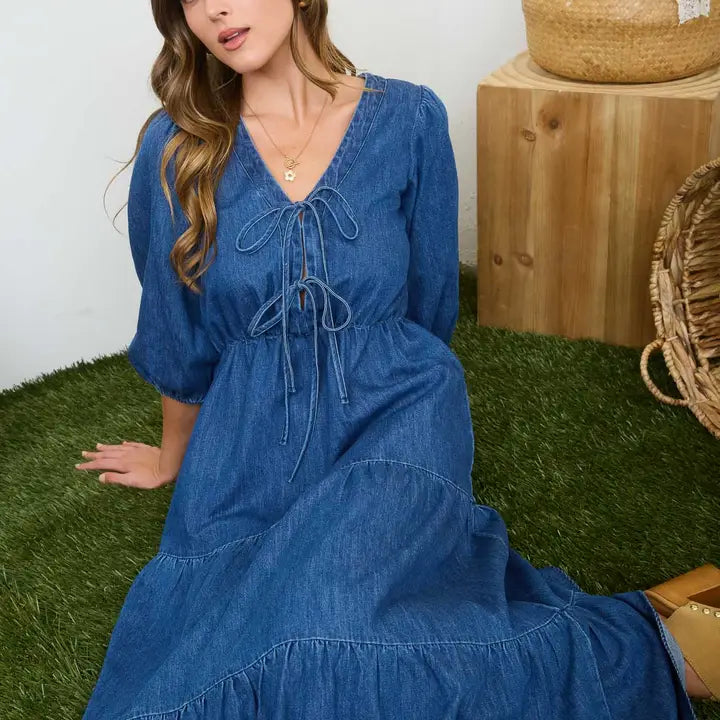 All American Tiered Denim Dress