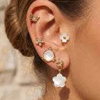 Mother Of Pearl Flower & Butterfly Earring Set
