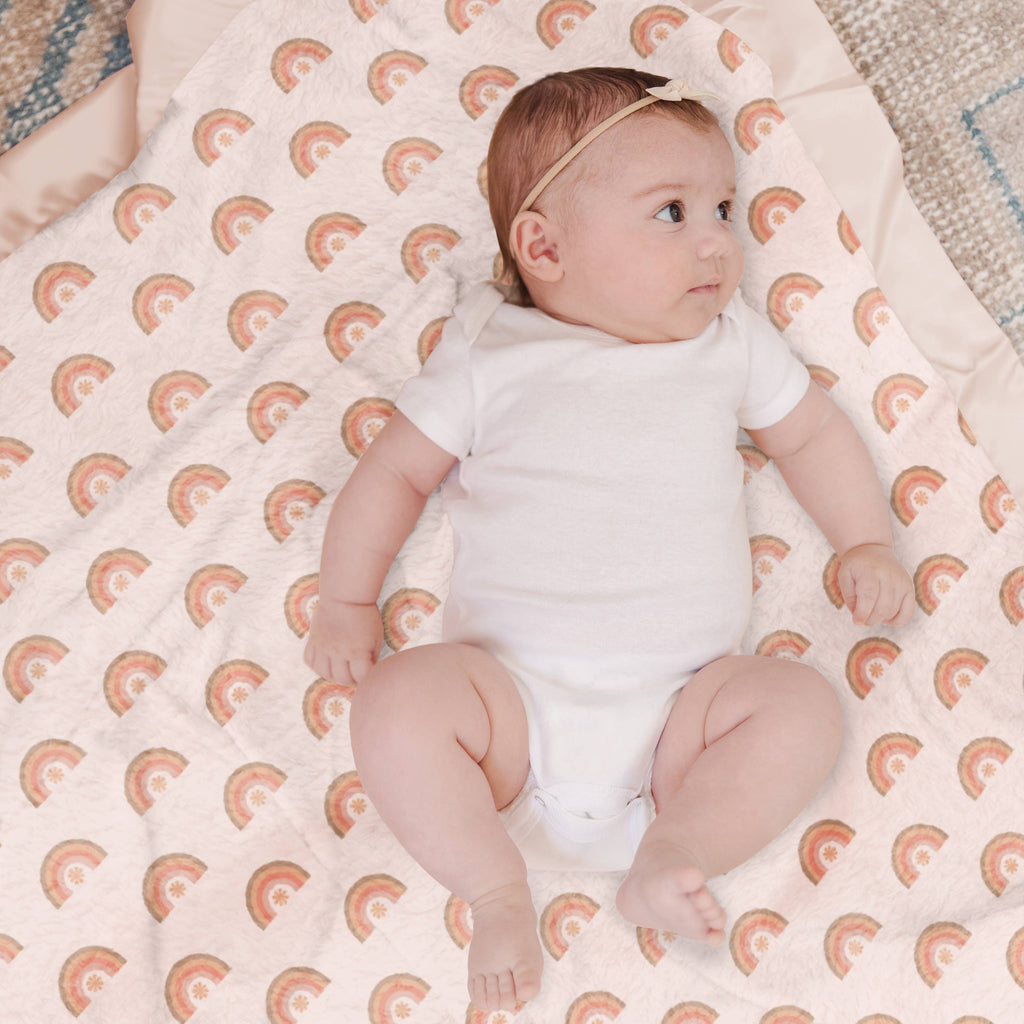 Reversible Baby Blanket Be Kind Rainbows