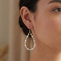 Pearl And Faceted Beaded Tear Dangle Earrings