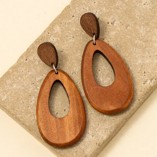 Bare Beauty Wood Drop Earrings