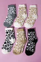 Leopard Cozy Chenille Socks (several colors)