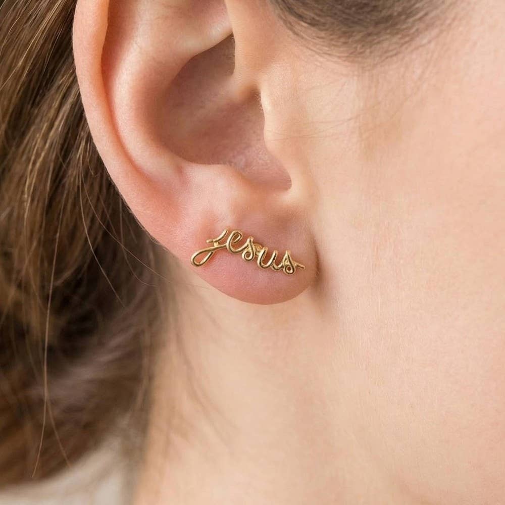 Jesus Stud Earrings
