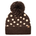 Polka Dot Pattern Pom Beanie Winter Hat