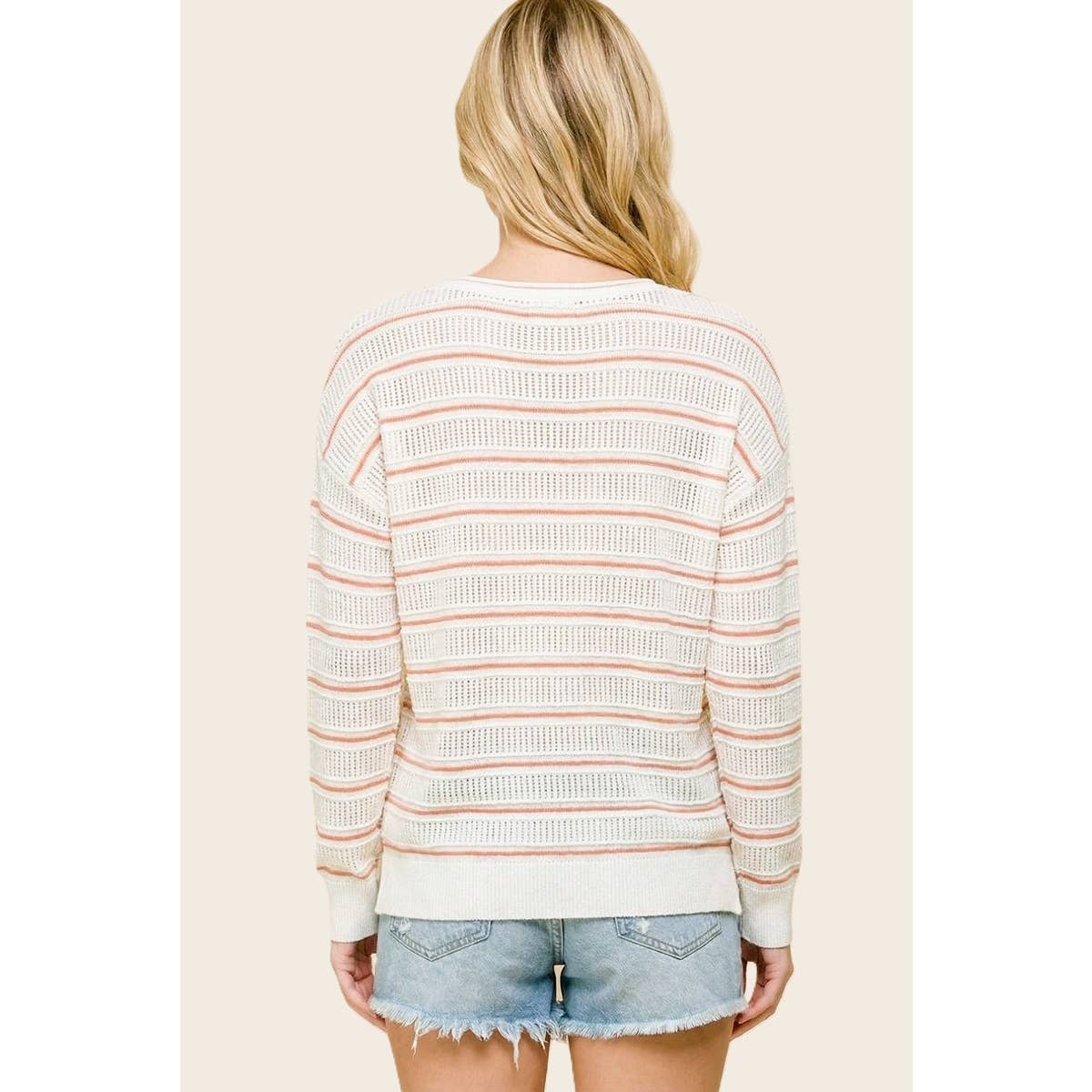 Play with Papaya Striped Sweater (S-XL)